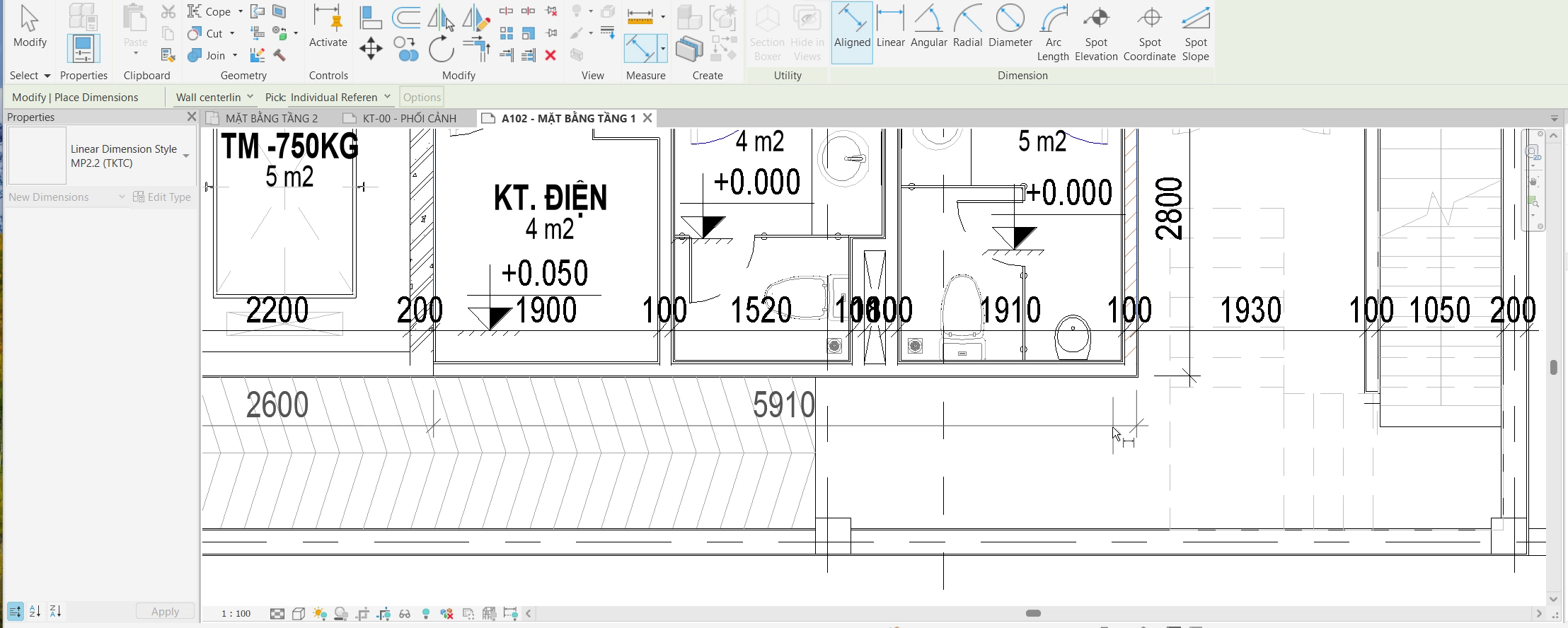 Bản vẽ mặt bằng trong Revit