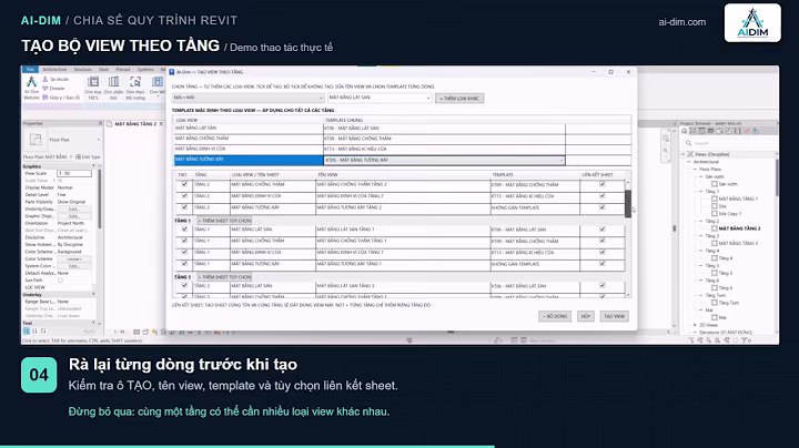 Video thao tác tạo view theo tầng trong Revit